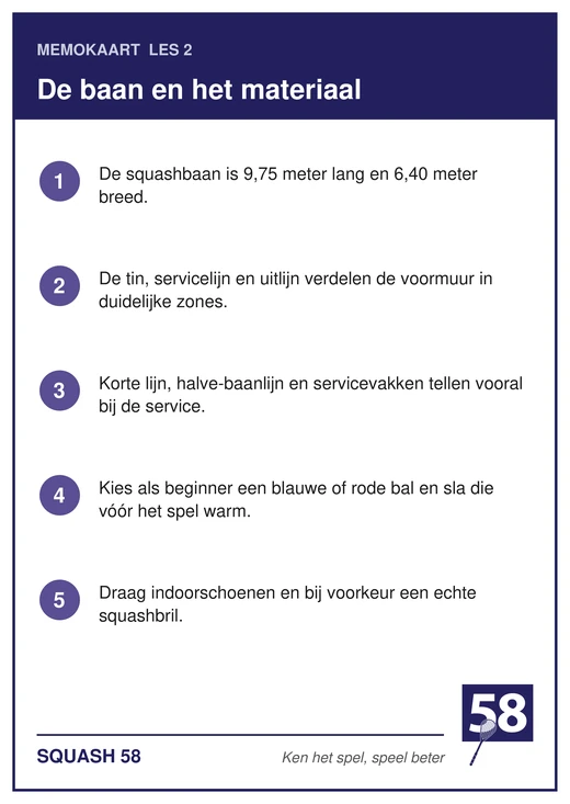 Memokaart van les 2